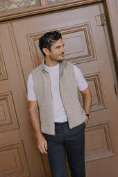 Knitted T Shirt In Chalk Merino Wool