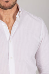 Button Down Collar Shirt In Seersucker