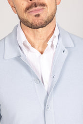 Polo Collar Cardigan In Piquet