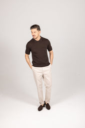 Polo In Brown Cotton Cashmere