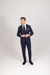 Single Breasted Notch Suit In Glen Check Wool