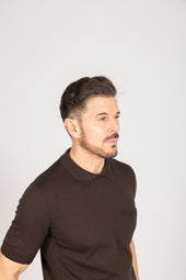 Polo In Brown Cotton Cashmere