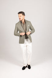Single Breasted Notch Jacket In Green Glen Check