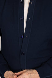 Polo Collar Cardigan In Piquet