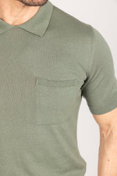 Polo In Green Cotton Cashmere