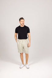 Gurkha Shorts In Green Linen