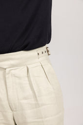 Gurkha Shorts In Green Linen