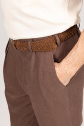 Hollywood Tops In Brown Linen