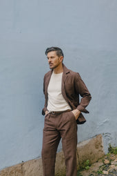 Hollywood Tops In Brown Linen