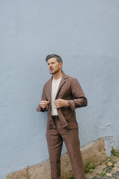 Painters Jacket In Brown Linen