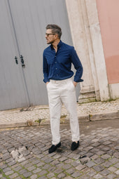 Button Down Collar Shirt In Seersucker