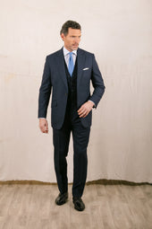 Single Breasted Peak Lapel Suit In Tropical Wool