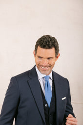 Single Breasted Peak Lapel Suit In Tropical Wool