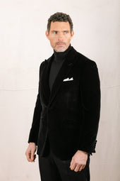 Peak Lapel Jacket In Velvet