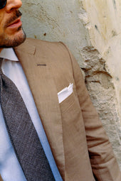 Textured Tie In Wool Linen Cotton