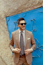 Textured Tie In Wool Linen Cotton