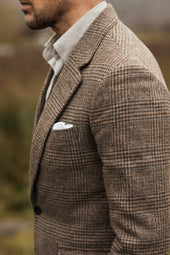 Single Breasted Country Jacket In Light Brown Tweed