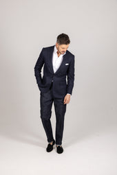 Single Breasted Peak Lapel Jacket In Silk Herringbone