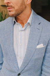 White Linen Pocket Square