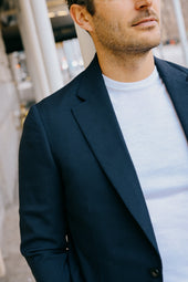 Single Breasted Travel Jacket In Hopsack