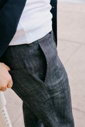 Flat Front Trouser In Denim
