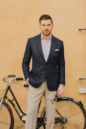 Single Breasted Notch Lapel Jacket In Anniversary Wool