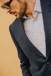 Cutaway Collar Shirt In Stripe Soft Cotton