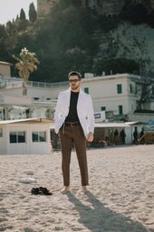 Safari Jacket In White Linen