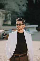 Safari Jacket In White Linen
