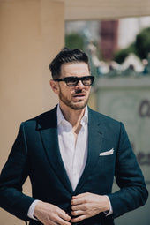 Single Breasted Notch Lapel Jacket In Linen