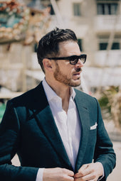 Single Breasted Notch Lapel Jacket In Linen