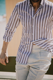Button Down Shirt In Wide Stripe