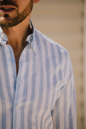 Button Down Shirt In Wide Stripe