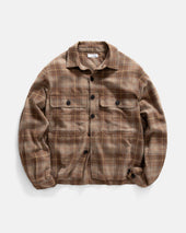 CALEB OVERSHIRT - FAWN / STAG BROWN / DUSTY RED / INDIGO / GOLDENRAY BRUSHED COTTON HERRINGBONE FLANNEL