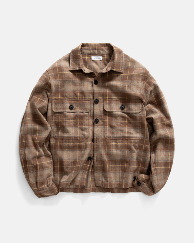 CALEB OVERSHIRT - FAWN / STAG BROWN / DUSTY RED / INDIGO / GOLDENRAY BRUSHED COTTON HERRINGBONE FLANNEL