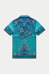 Silk Bowling Shirt Dragon Print