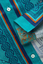 Silk Bowling Shirt Dragon Print