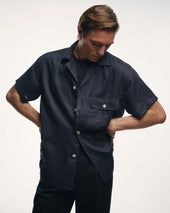Camp Collar Shirt in Navy