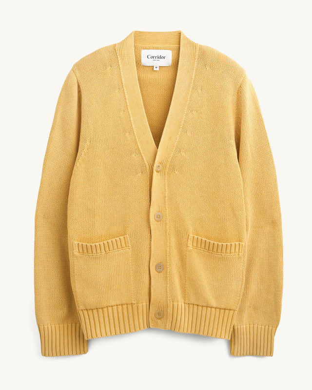 Acid Wash Cardigan - Gold