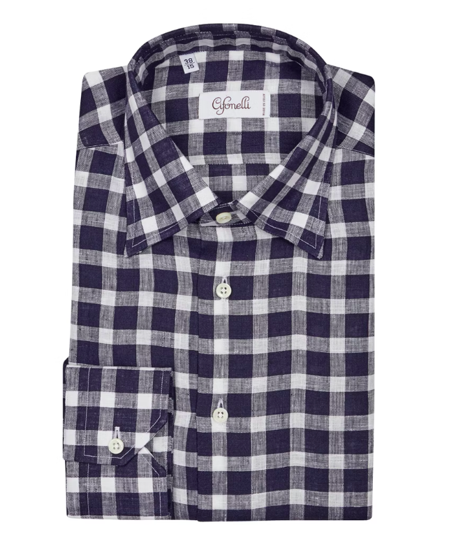 Chemise Bleue Et Blanche En Coton Carreaux