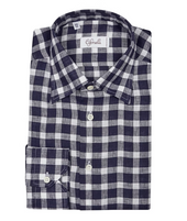Chemise bleue et blanche en coton à carreaux