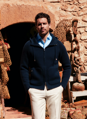 Cardigan Zipp Capuche En Cachemire