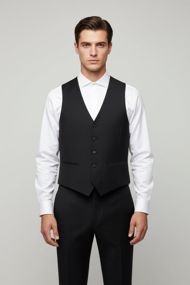 Gilet de costume Carbone en laine