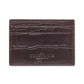 Card Holder Dark Brown Crocodile
