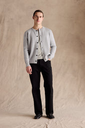 Hudson Crew Neck Cardigan Grey