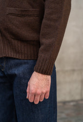 Lambswool 5 Button Cardigan Dark Brown