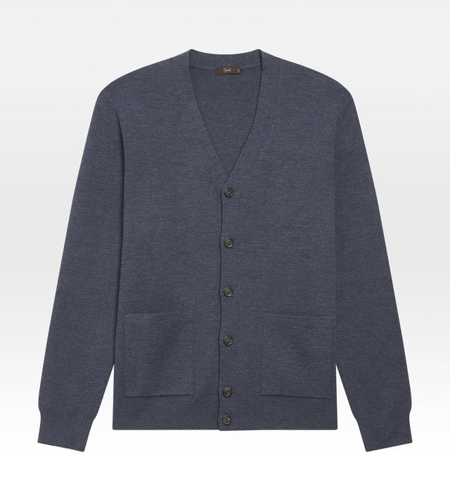 Cardigan bleu en laine