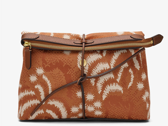 M/S Carry - Palm Jacquard/Cuoio