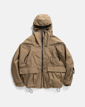 CASCADE OUTDOOR PROTECTION SYSTEM HOODED SHELL - DRIED SOIL WATER-REPELLENT 3L BONDED MEMBRANE