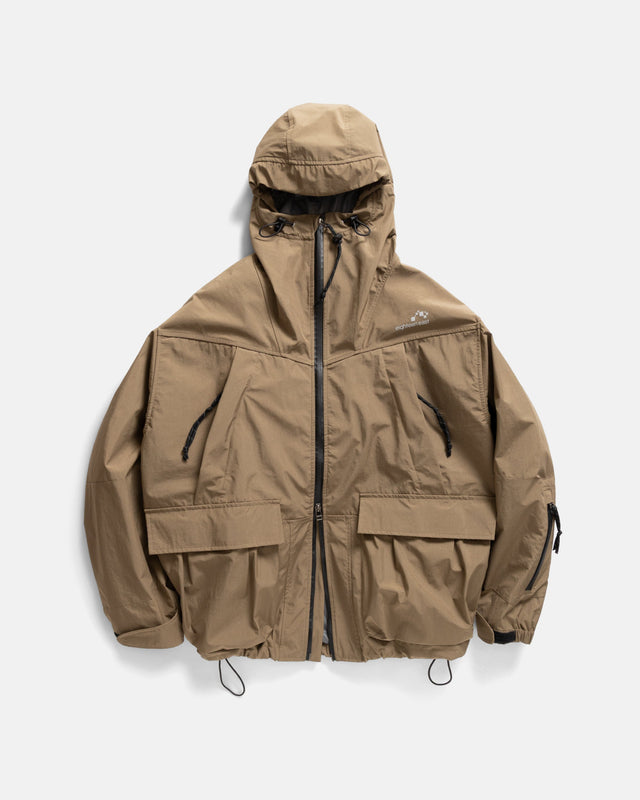CASCADE OUTDOOR PROTECTION SYSTEM HOODED SHELL - DRIED SOIL WATER-REPELLENT 3L BONDED MEMBRANE